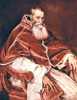 Павел III.  Портрет Тициана.  1543 г.
